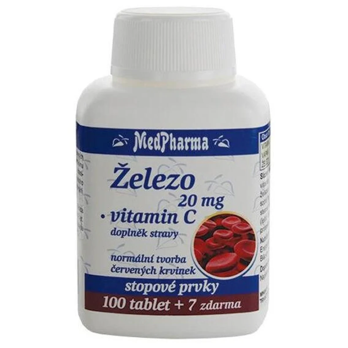 MedPharma Železo 20 mg + vitamin C 107 tablet · záber 1