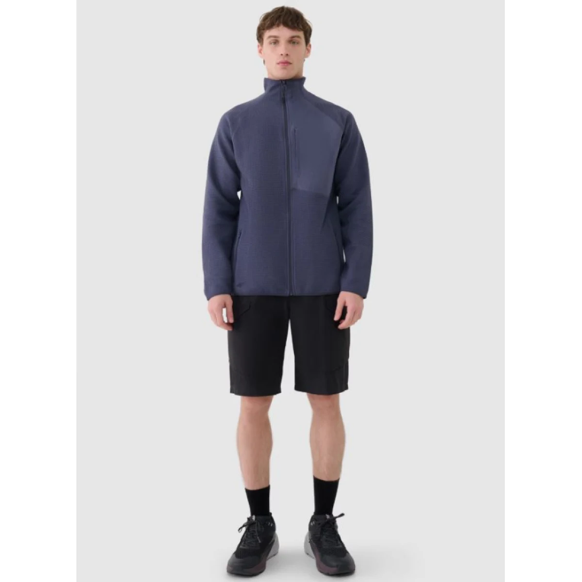 Pánská mikina se zipem 4F SWEATSHIRT-WSS25TSWSM1751-22S-ANTHRACITE · záber 5
