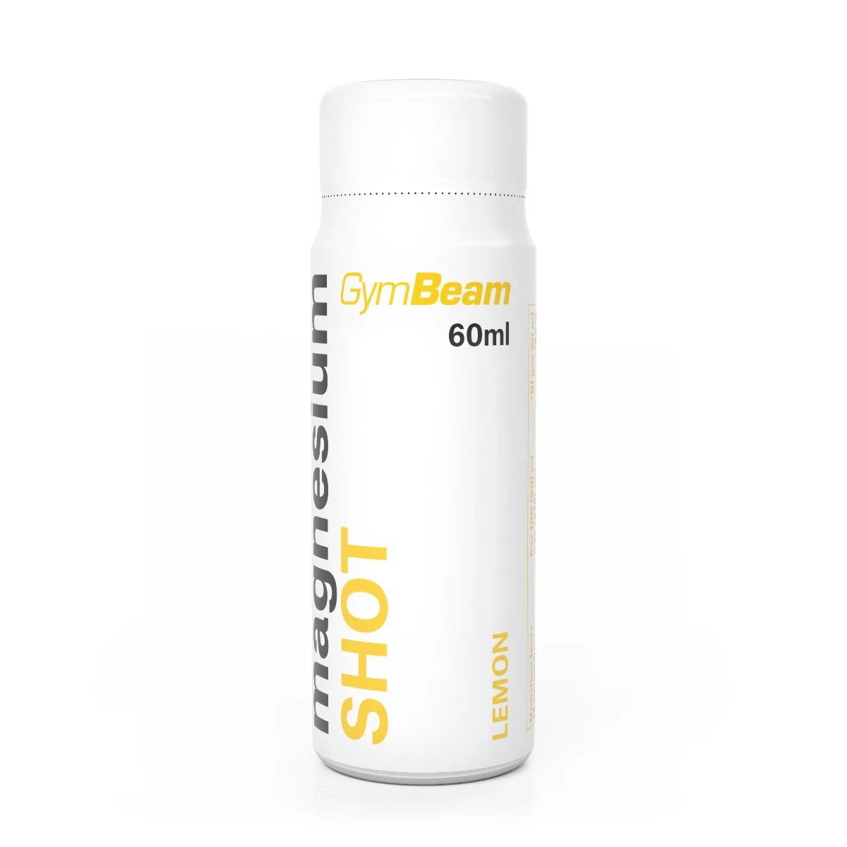 GymBeam Magnesium Shot - Příchuť: Citrón | Hmotnost: 0,06 kg | Objem: 60 ml | Balení: 80 · záber 2