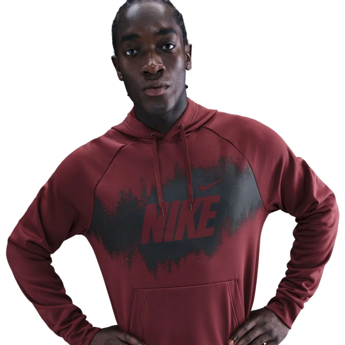 Pánska zateplená tréningová mikina s kapucňou NIKE M NK TF FLEECE PO HD GFX DARK TEAM RED · záber 4