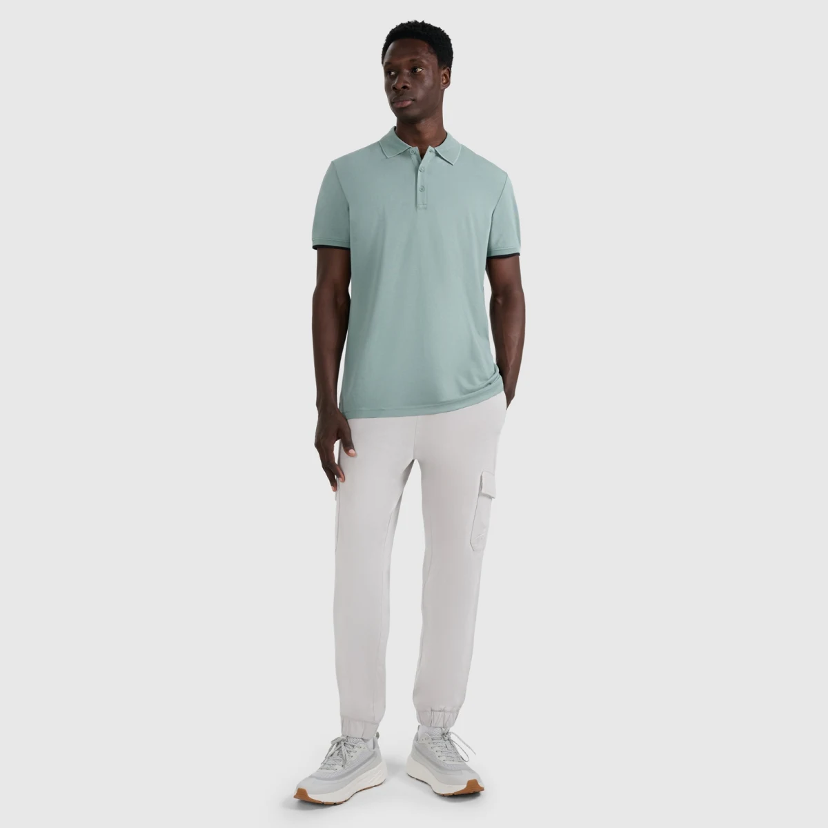Pánské polo tričko regular - olivové/khaki · záber 2