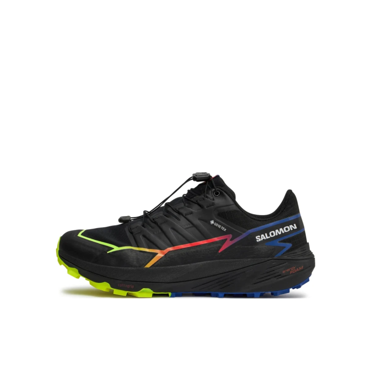 Pánská běžecká trailová obuv SALOMON ThunderCross GTX Blue Fire black surf the web safety yellow · záber 2