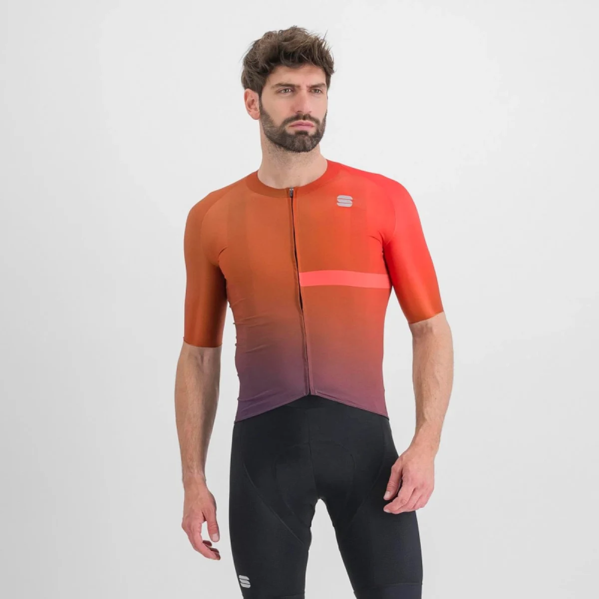 Pánský cyklistický dres s krátkým rukávem SPORTFUL Bomber jersey, cayenna red pompelmo · záber 2