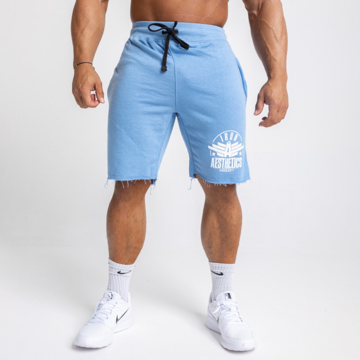 Pánske teplákové kraťasy Iron Aesthetics Force, svetlo modrá · záber 4