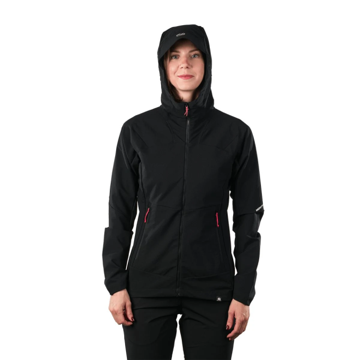 Dámska turistická softshellová bunda s kapucňou NORTHFINDER DESTINEY-269black · záber 3