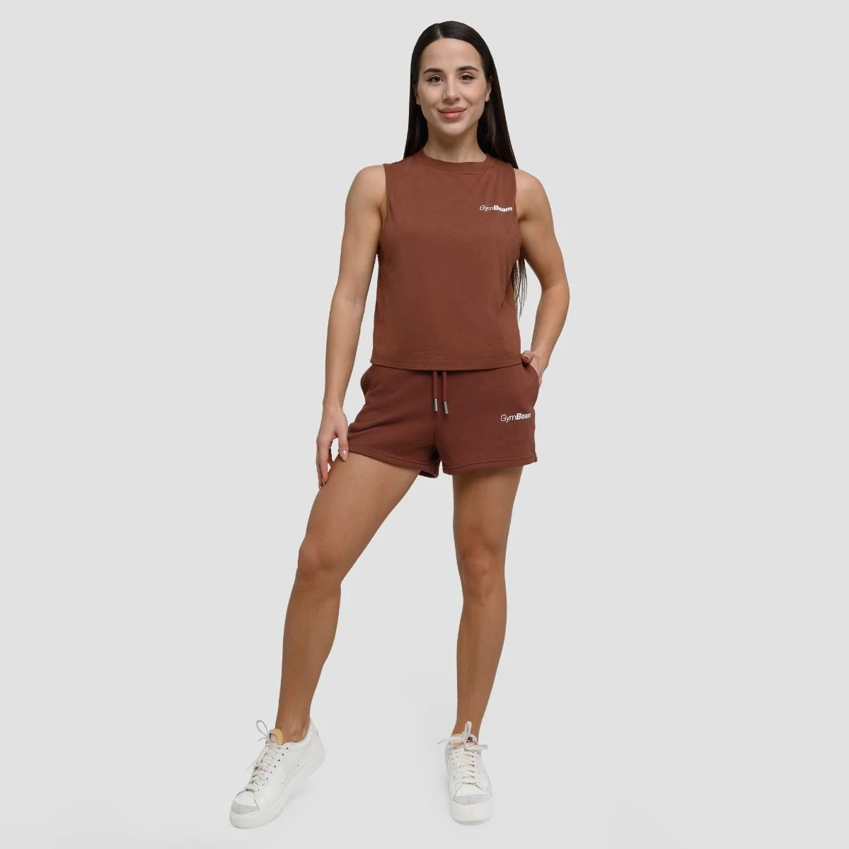 GymBeam Dámské tílko Agile Root - Velikost: M | Barva: Hnedá | Hmotnost: 0,084 kg · záber 5