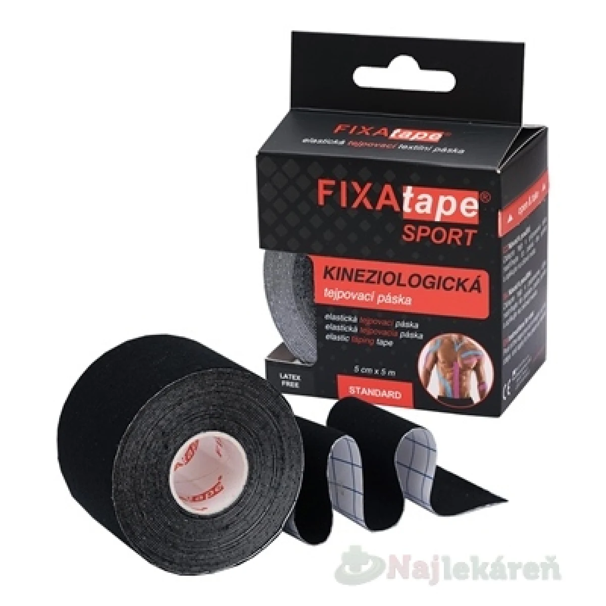 FIXAtape SPORT kinesiologická tejpovacia páska žltá 5cm x 5m 1 ks · záber 5
