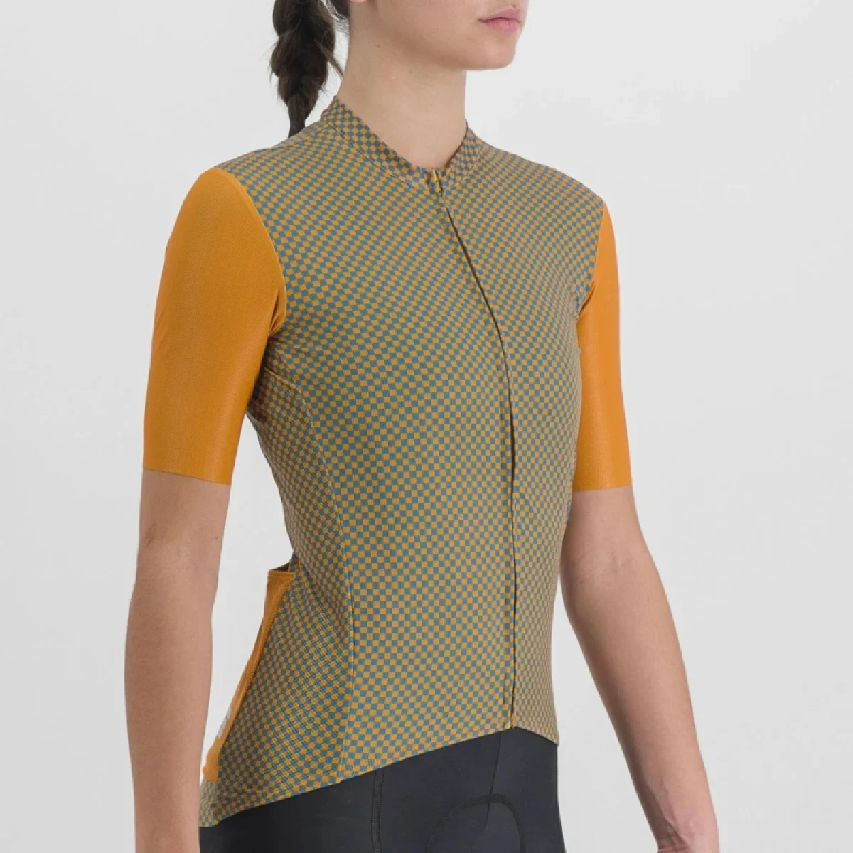 Dámský cyklistický dres s krátkým rukávem SPORTFUL Checkmate w jersey, dark gold berry blue · záber 4