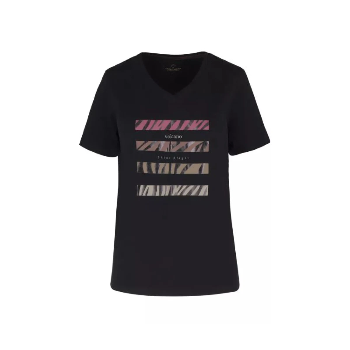 Dámske tričko s krátkym rukávom s v-výstrihom VOLCANO T-FOUR-BLACK · záber 4