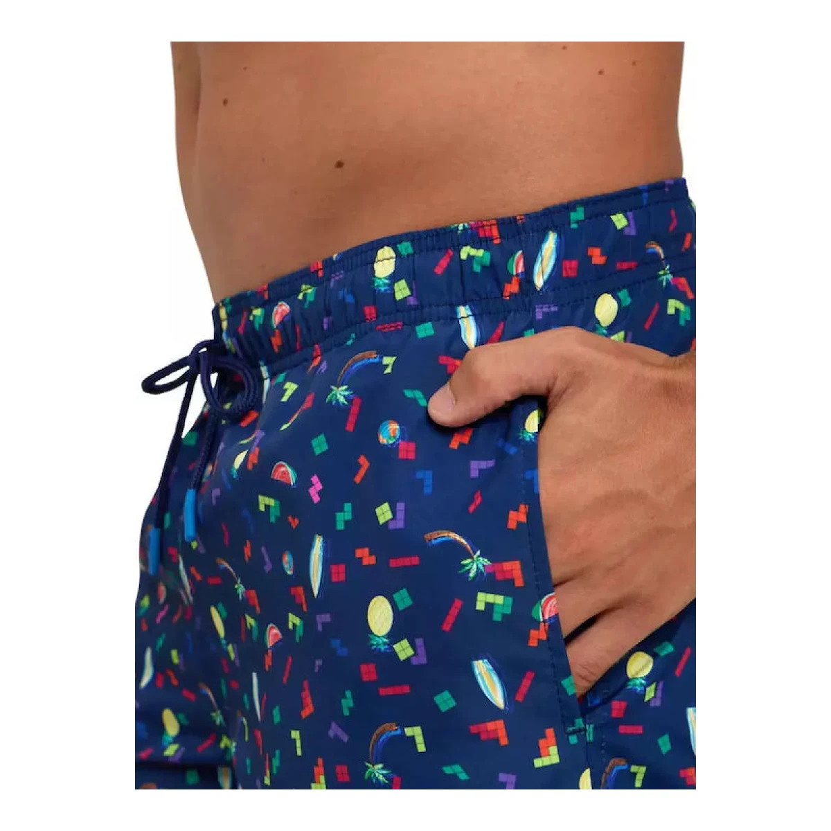 Pánské plavky ARENA MENS BEACH BOXER ALLOVER-750-navy multi · záber 4