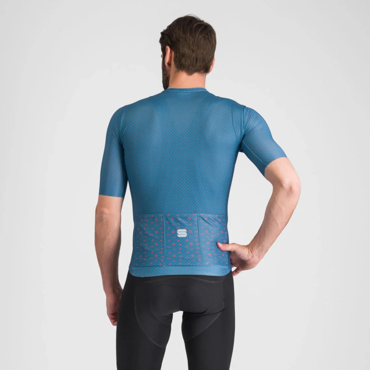 Pánský cyklistický dres s krátkým rukávem SPORTFUL Checkmate jersey, blue sea berry blue · záber 3