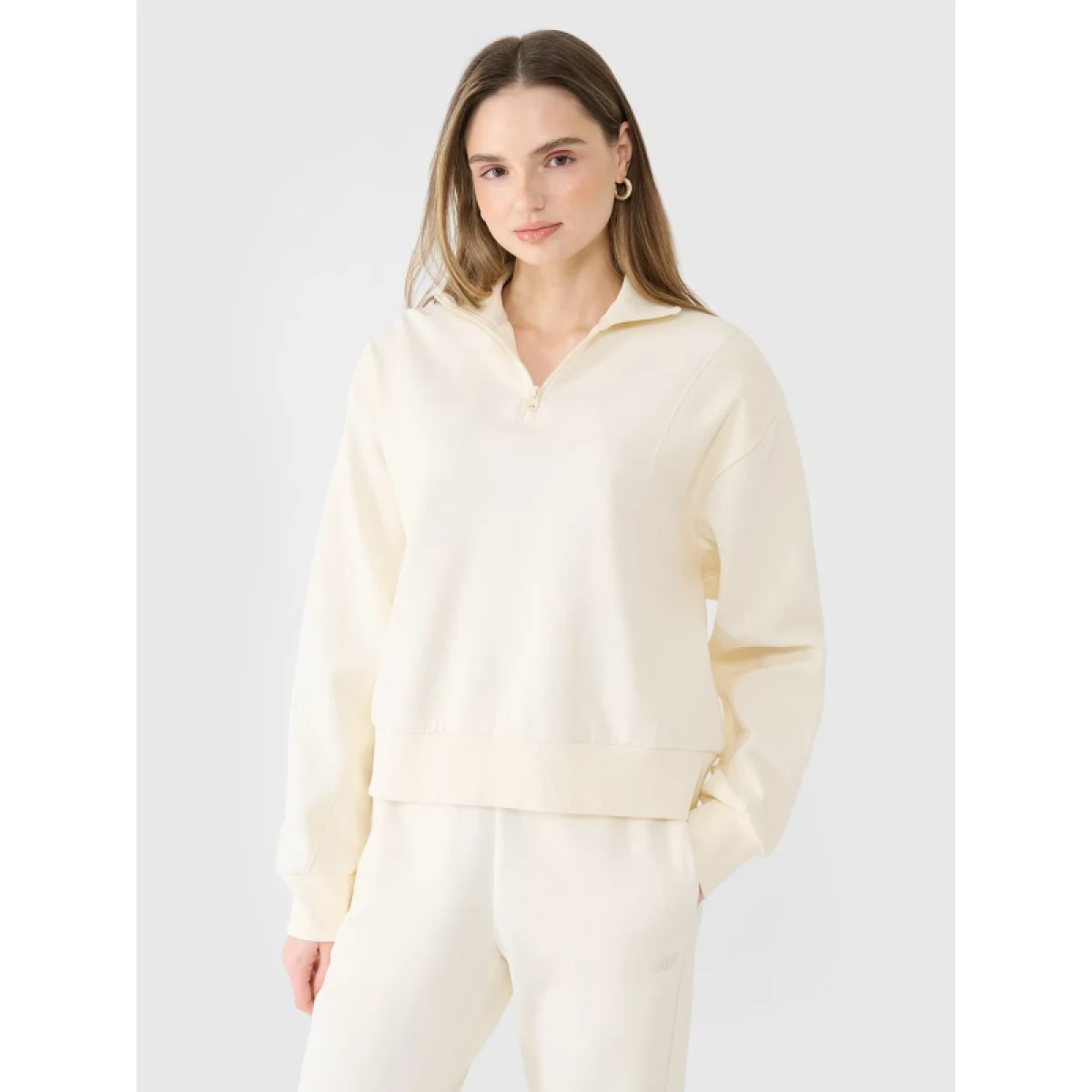 Dámská mikina se zipem 4F SWEATSHIRT F1545-11S-OFF WHITE · záber 2