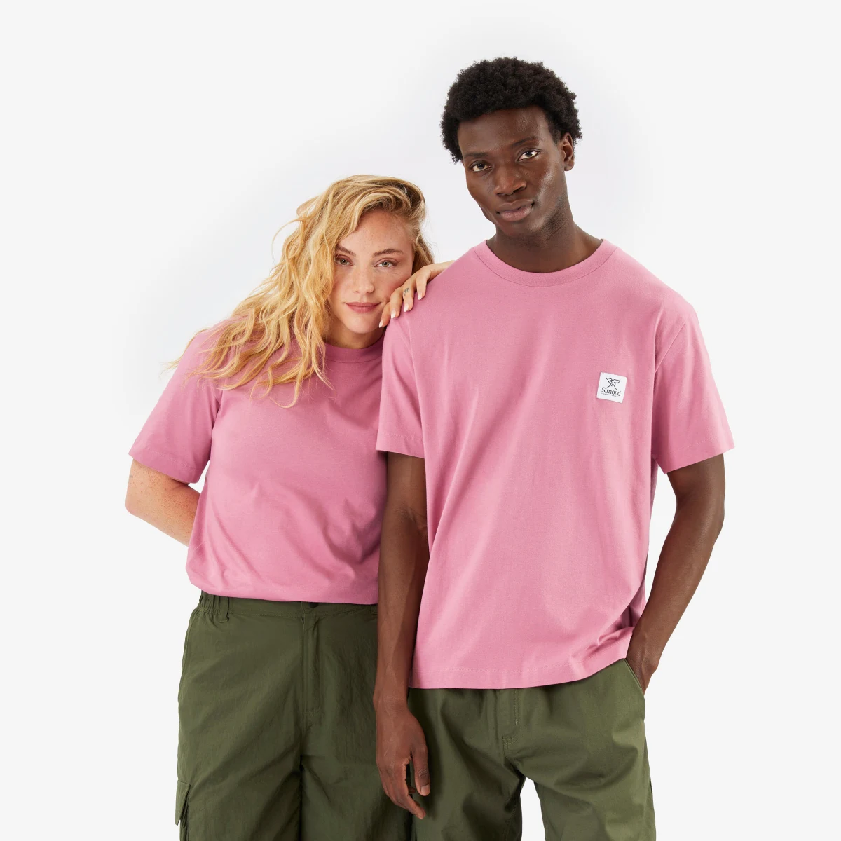 SIMOND Unisex tričko z bavlny Fairtrade/Max Havelaar ružové L · záber 1