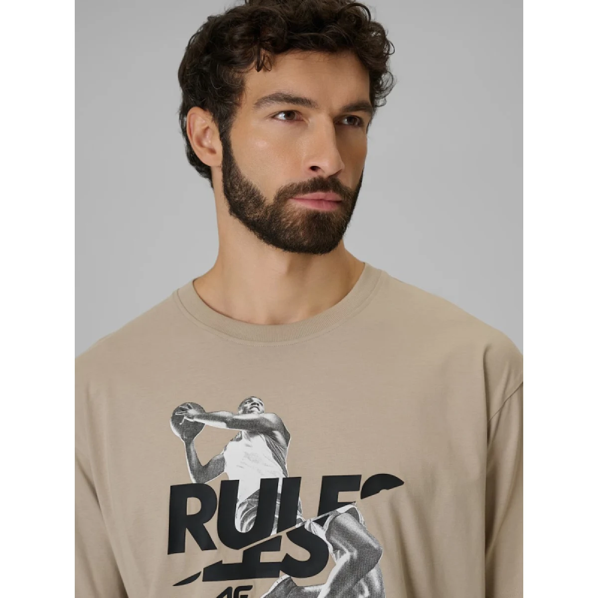 Pánské tričko s krátkým rukávem 4F TSHIRT M3333-83S-BEIGE · záber 5