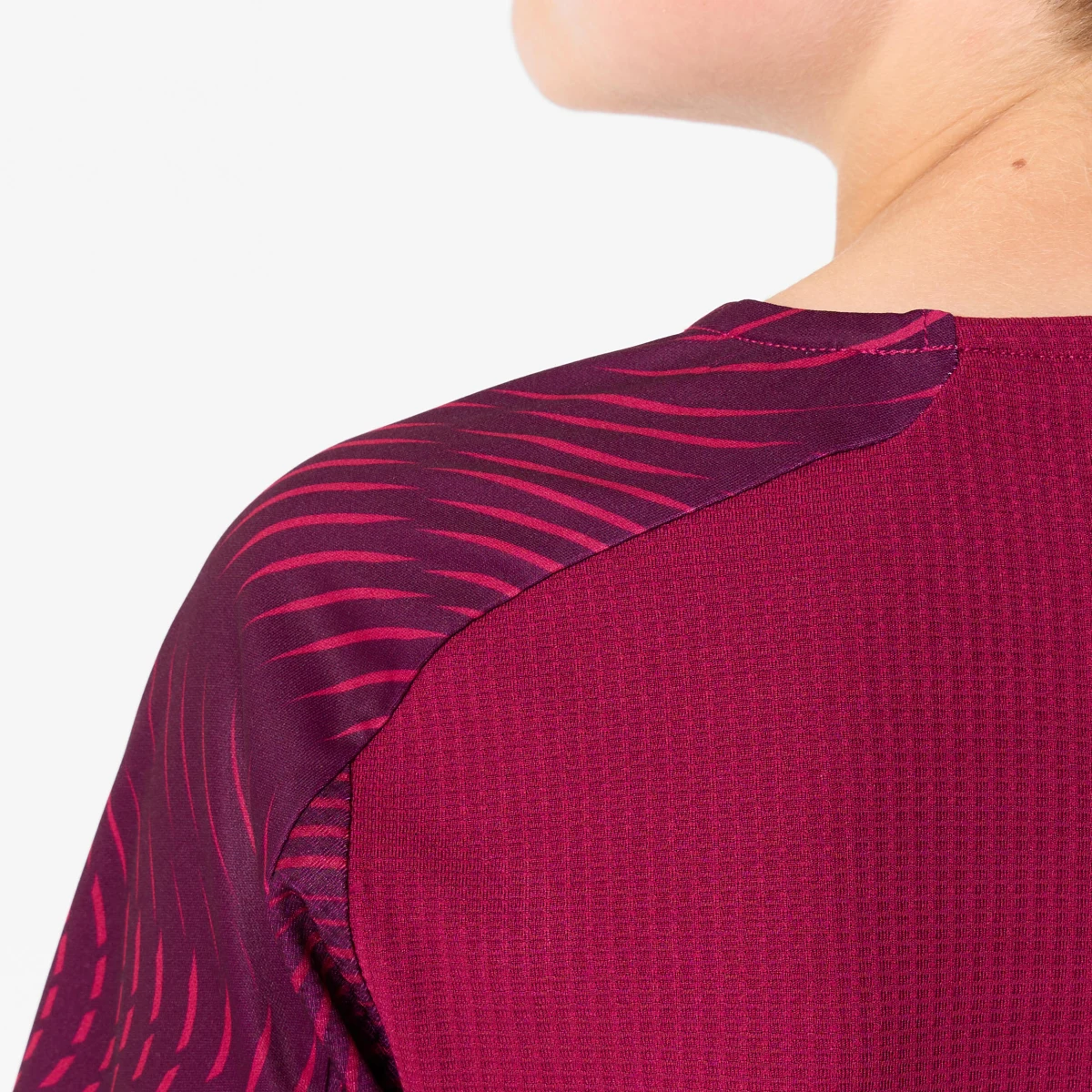 KIPSTA Detský futbalový dres CLUB Wavy bordovo-oranžový 5-6 r (113-122 cm) · záber 2