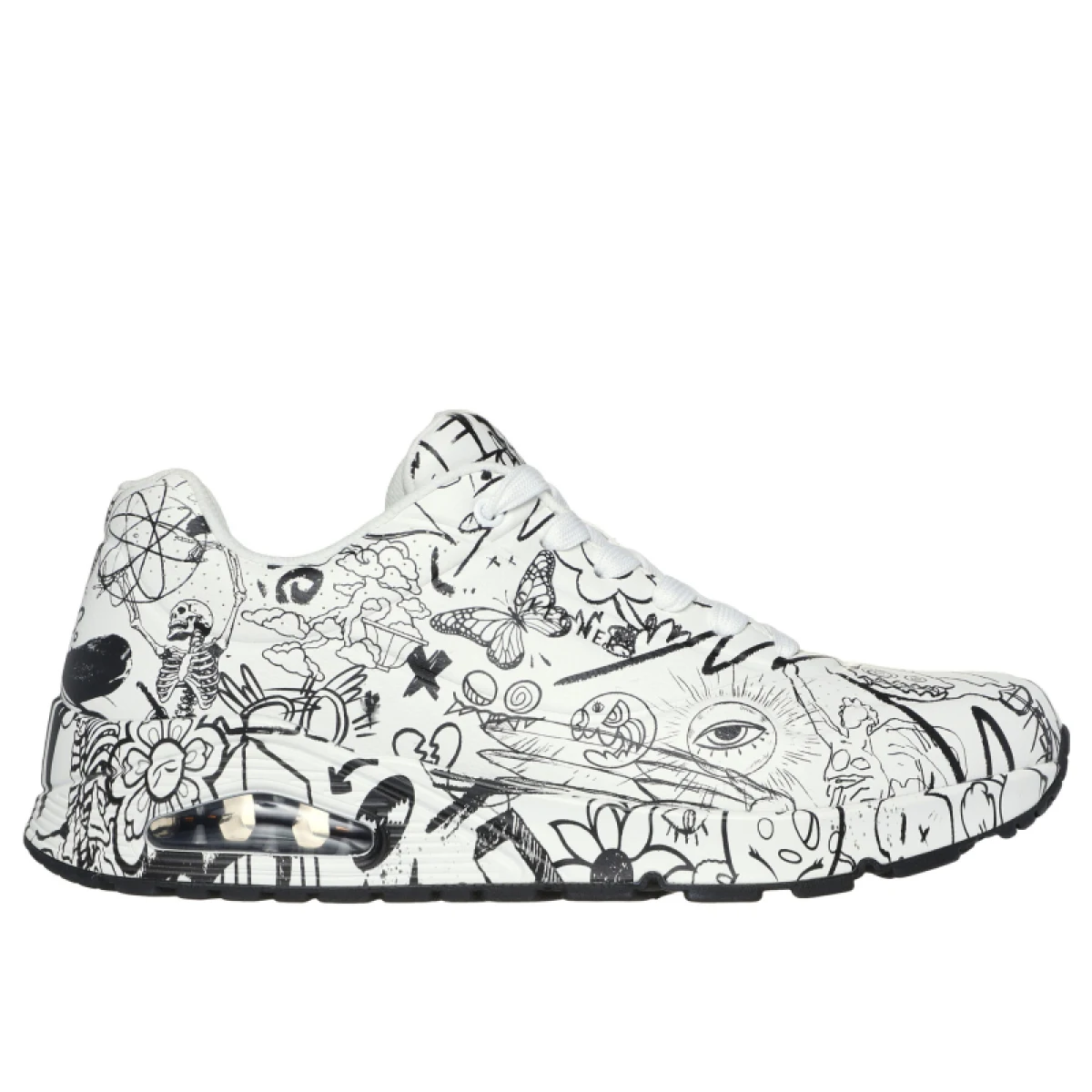 Dámská rekreační obuv SKECHERS Uno Process Sketch W white black · záber 2