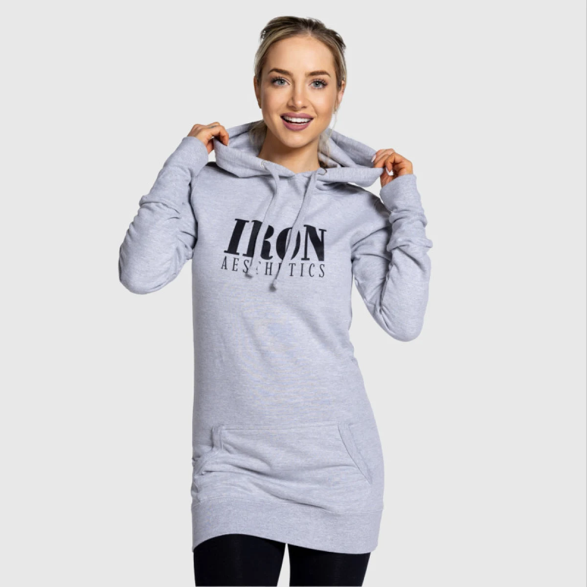 Dámská mikina Iron Aesthetics Longline, šedá · záber 1