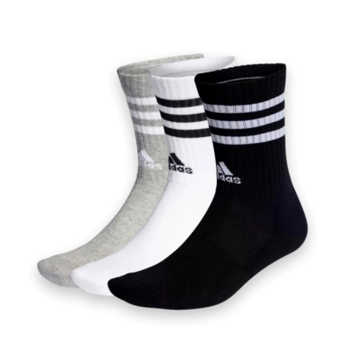 Ponožky ADIDAS 3S C SPW CRW 3P MGREYH WHITE BLACK W · záber 1