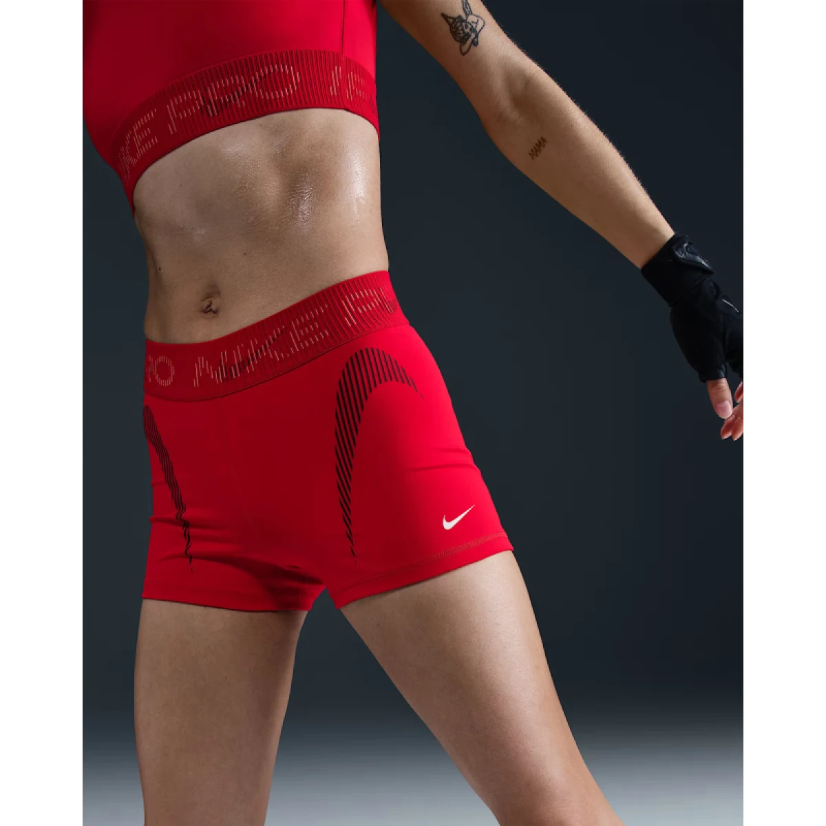 Dámské tréninkové kraťasy NIKE PRO W NP DF MR 3IN SHORT TT GRX-657-Red · záber 5