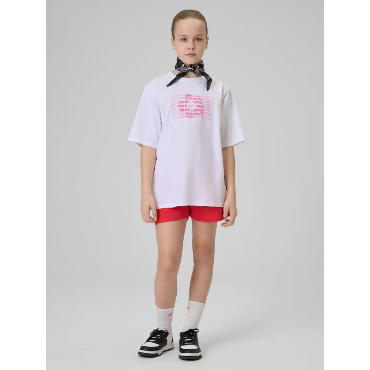 Dievčenské tričko s krátkym rukávom 4F JUNIOR TSHIRT F3302-10S-WHITE · záber 4