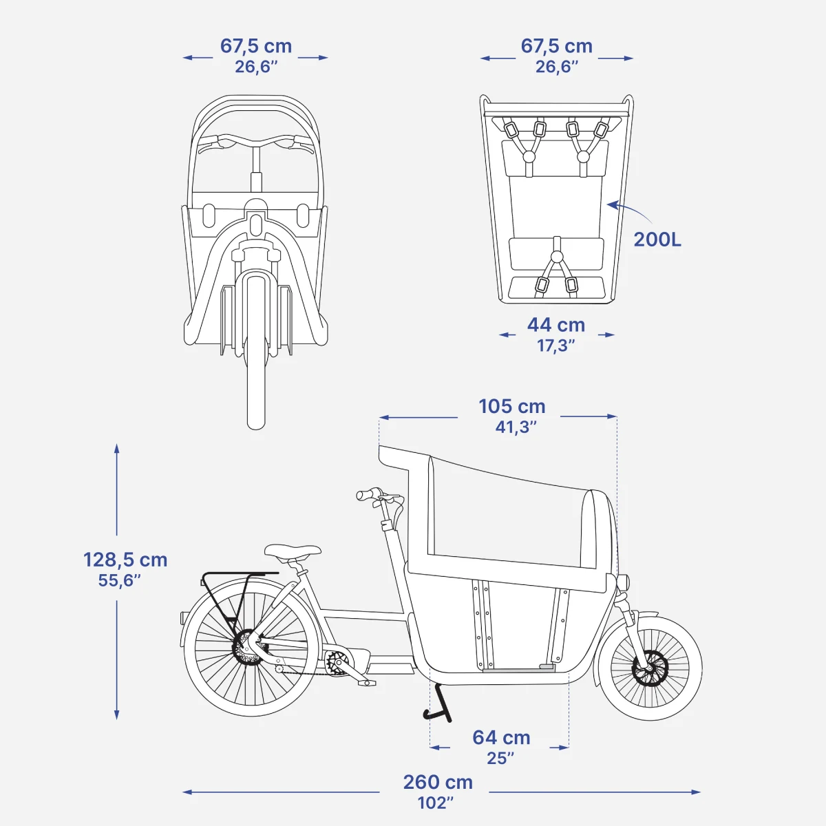 BTWIN Nákladný elektrobicykel Family F900E sivohnedý bez · záber 2