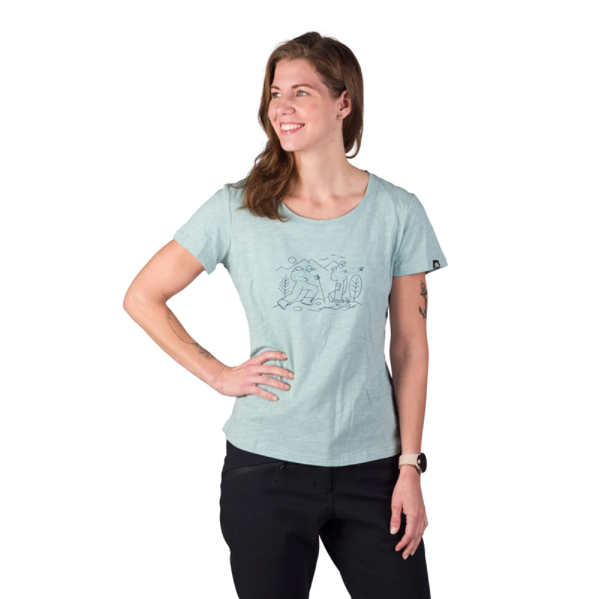 Dámske turistické tričko s krátkym rukávom NORTHFINDER HELENA-368skyblue · záber 2