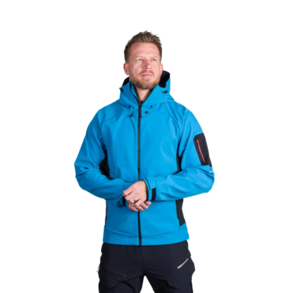 Pánská turistická softshellová bunda NORTHFINDER BRIO-271blackblue · záber 1