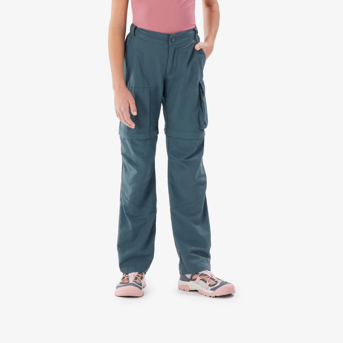 QUECHUA Detské turistické odopínacie nohavice MH500 modré 7-8 r (123-130 cm) · záber 1