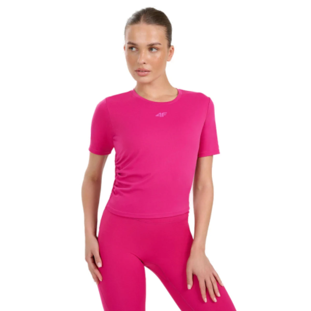 Dámské tréninkové tričko s krátkým rukávem 4F TSHIRT FNK F1524-WAW25TFTSF1524-54S-PINK · záber 1
