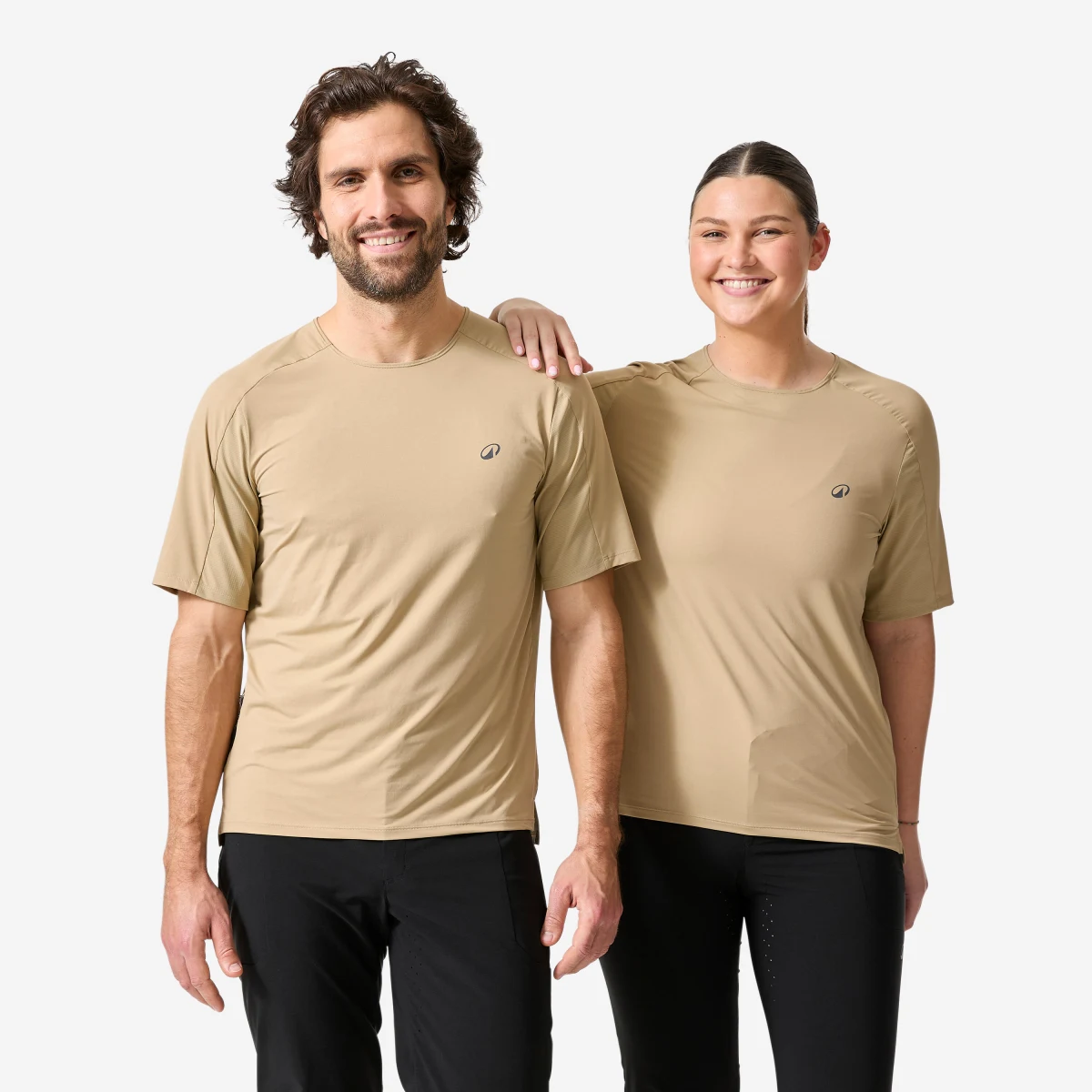 ROCKRIDER Unisex dres na horskú cyklistiku 500 krátky rukáv béžový M · záber 1