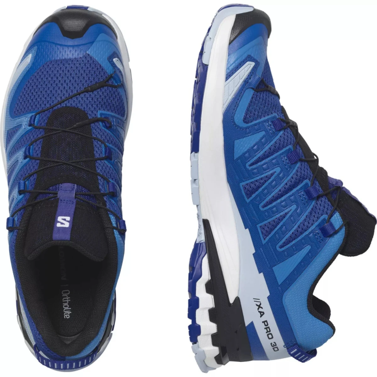 Pánská běžecká trailová obuv SALOMON XA Pro 3D V9 surf the web ibiza blue white · záber 4