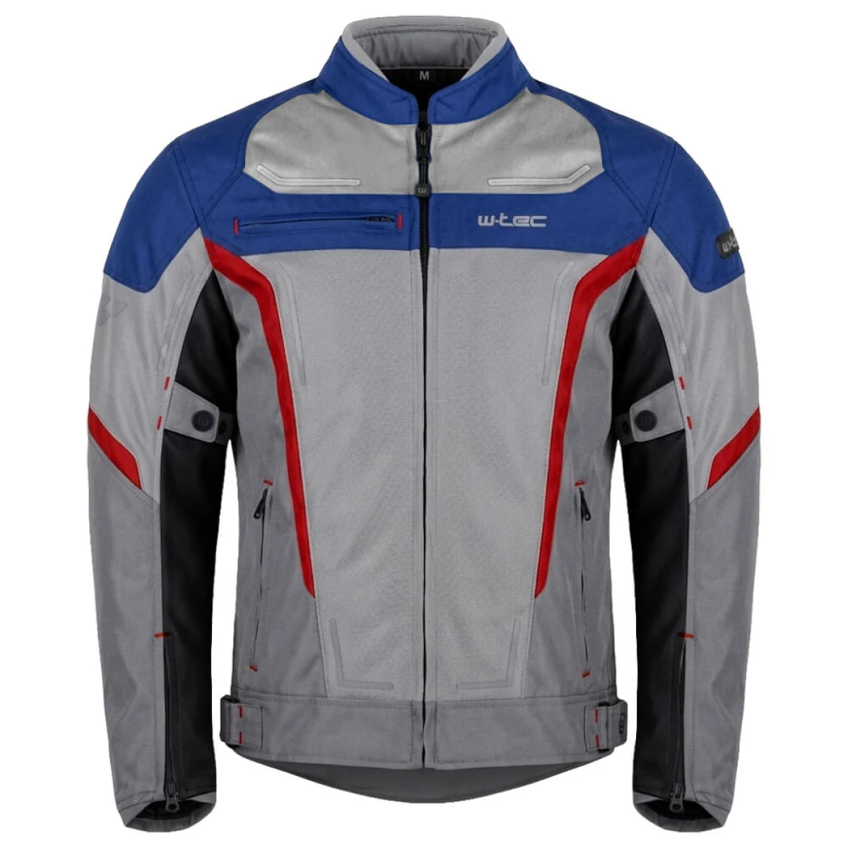 Letná pánska moto bunda W-TEC Mirelio Farba šedo-modro-červená, · záber 5