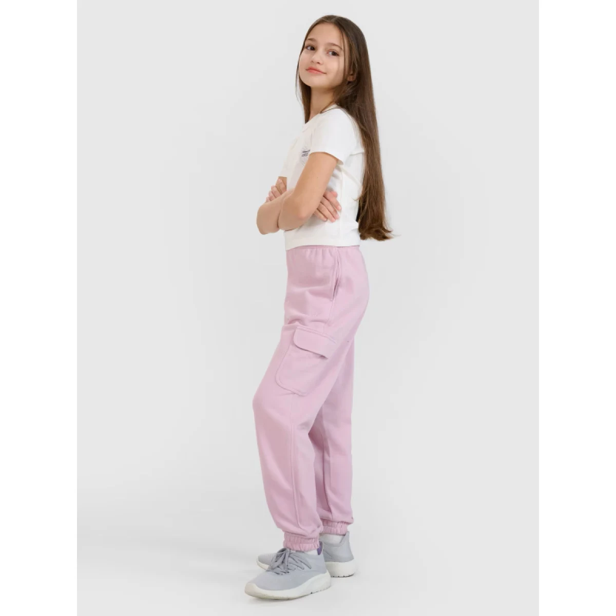 Dívčí tepláky 4F JUNIOR TROUSERS CAS F1135-52S-LIGHT VIOLET · záber 4