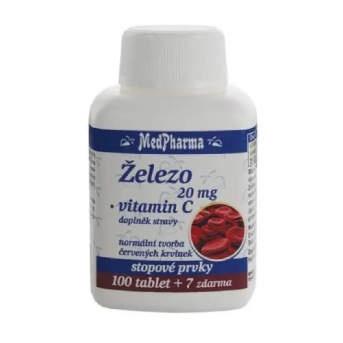 MEDPHARMA Železo 20 mg + vitamín C 100 + 7 tabliet ZADARMO · záber 1