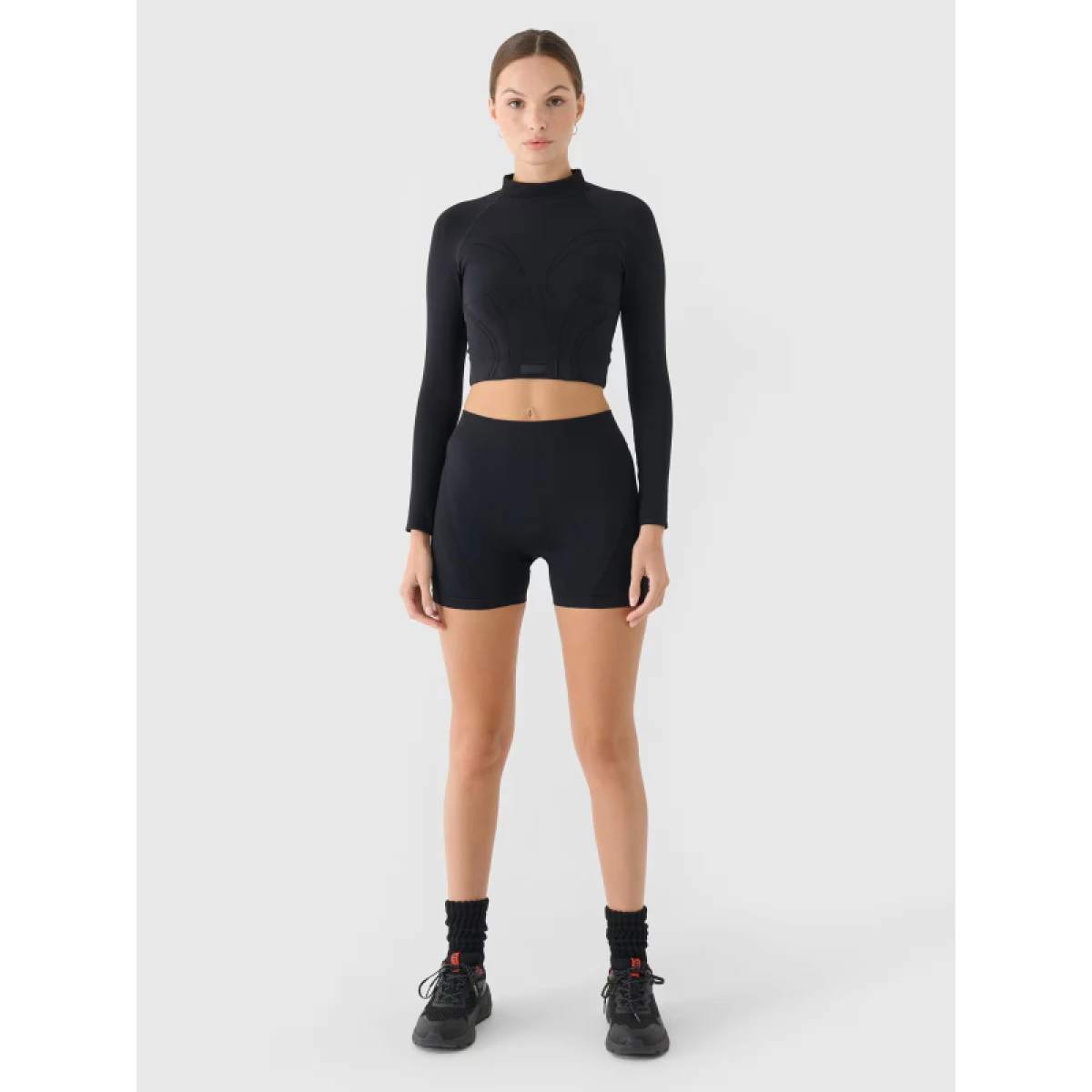 Dámské tréninkové tričko s dlouhým rukávem 4F LONGSLEEVE FNK F483-RAW24TFLOF483-20S-DEEP BLACK · záber 3
