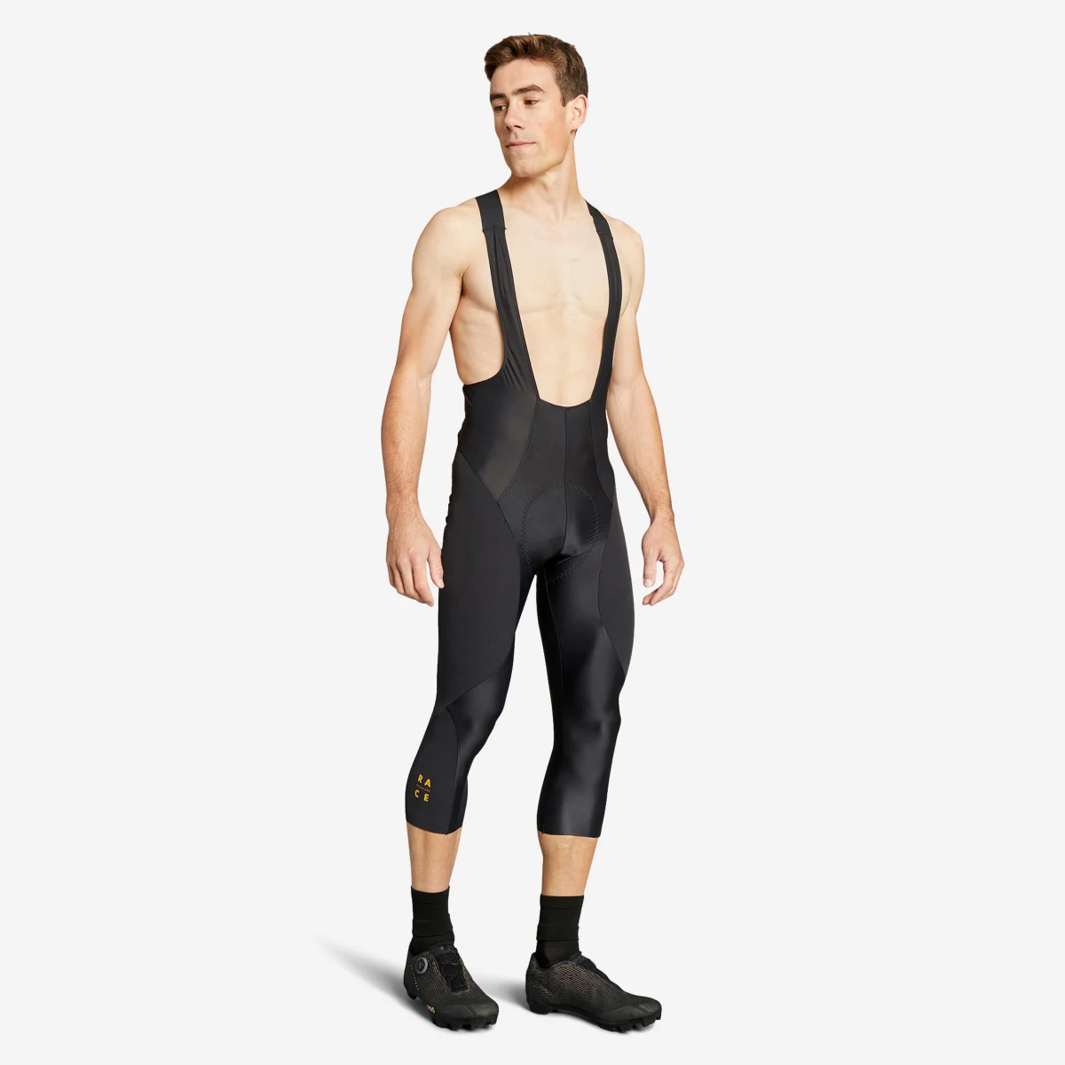 ROCKRIDER Pánske 3/4 legíny Race na horskú cyklistiku čierno-okrová 3XL · záber 1