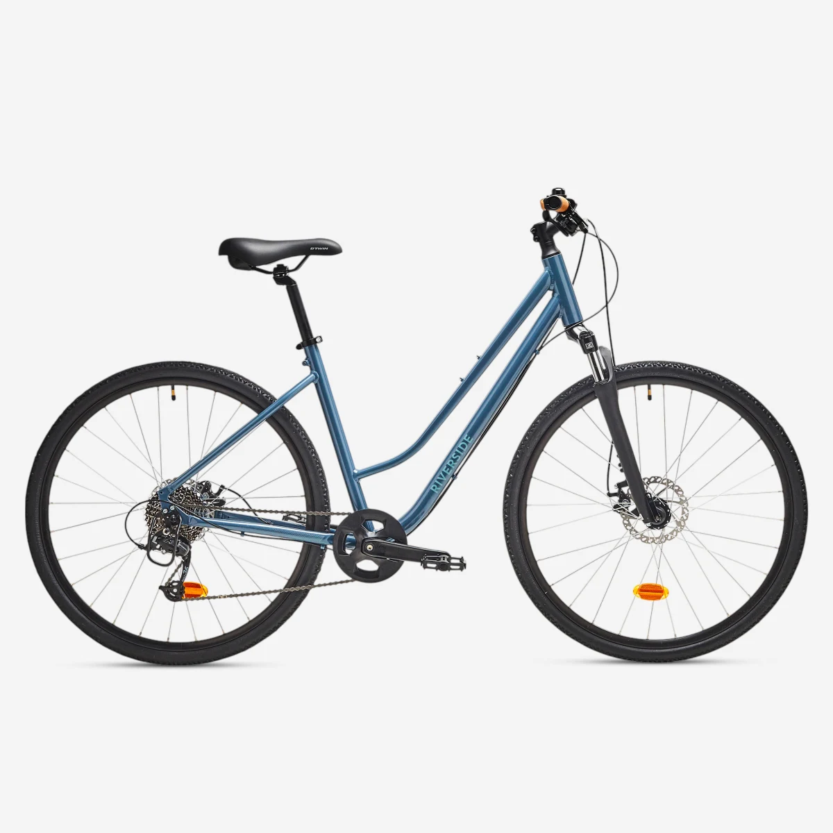 RIVERSIDE Trekingový bicykel 500 nízky rám modrý M · záber 1