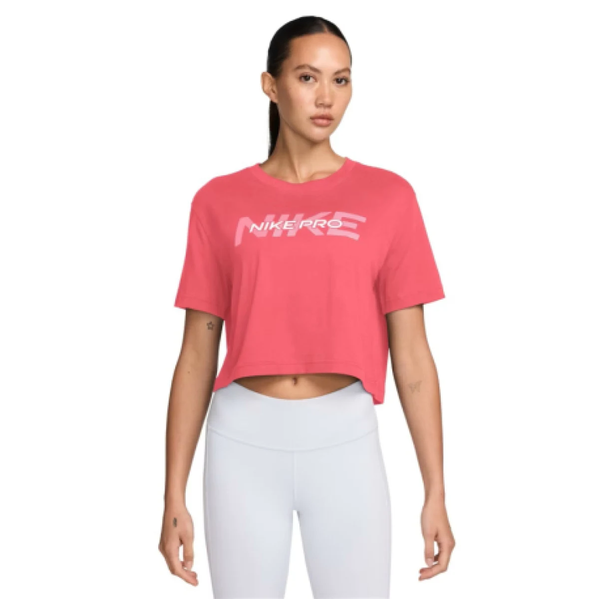 Dámské tréninkové tričko s krátkým rukávem NIKE PRO W SS CRP TEE FA24-629 ASTER PINK · záber 1