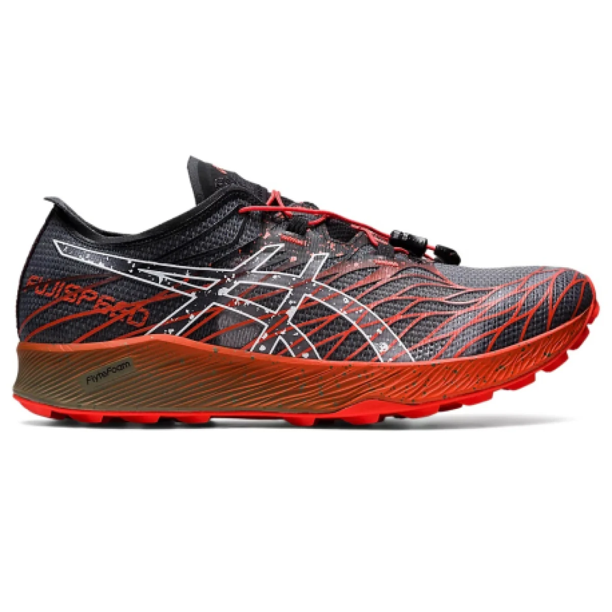Pánská běžecká trailová obuv ASICS FujiSpeed black cherry tomato · záber 1