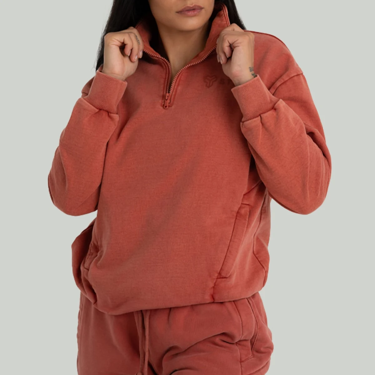 STRIX Women‘s Jumper Washed Terra - Velikost: L | Barva: Oranžová | Hmotnost: 0,818 kg · záber 2