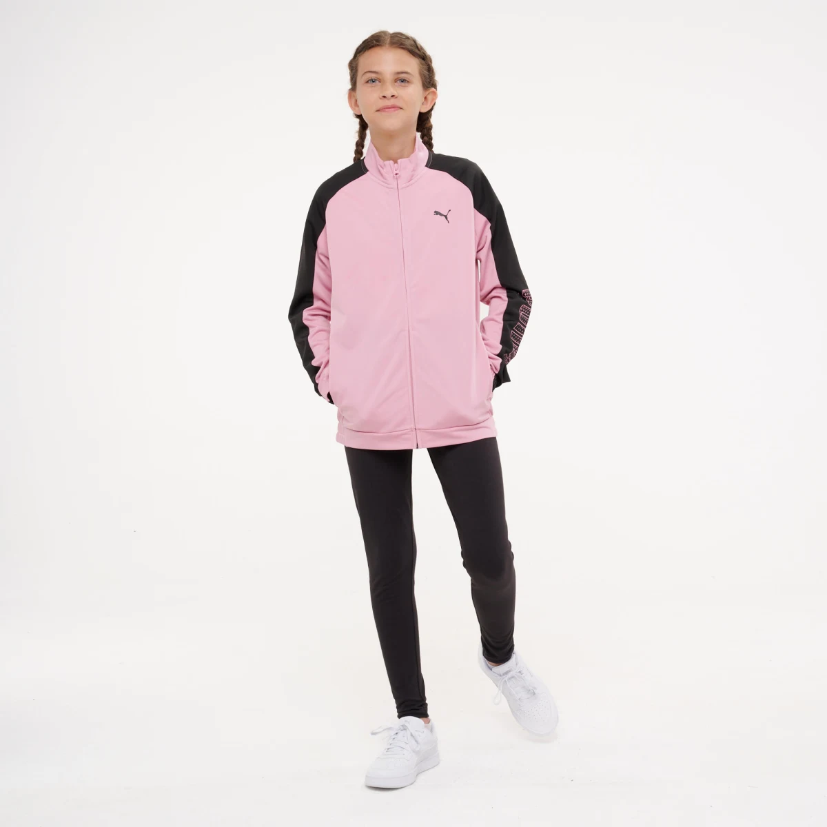 PUMA PUMA dievčenská polyesterová športová súprava ružovo-čierna 6-7 r (122 cm) · záber 1