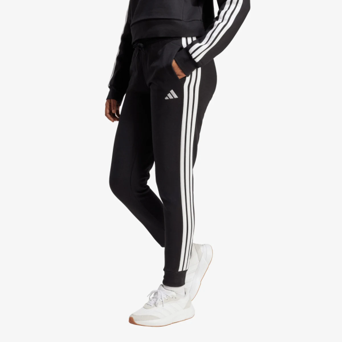 Dámske tepláky ADIDAS W 3S FL SL PT BLACK WHITE · záber 2
