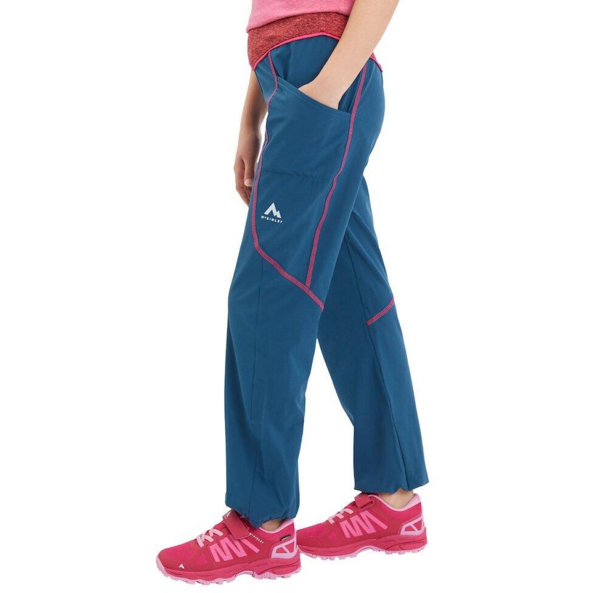 McKinley Zubal Hiking Pants Kids - Veľkosť: 116 | Farba: Modrá · záber 2
