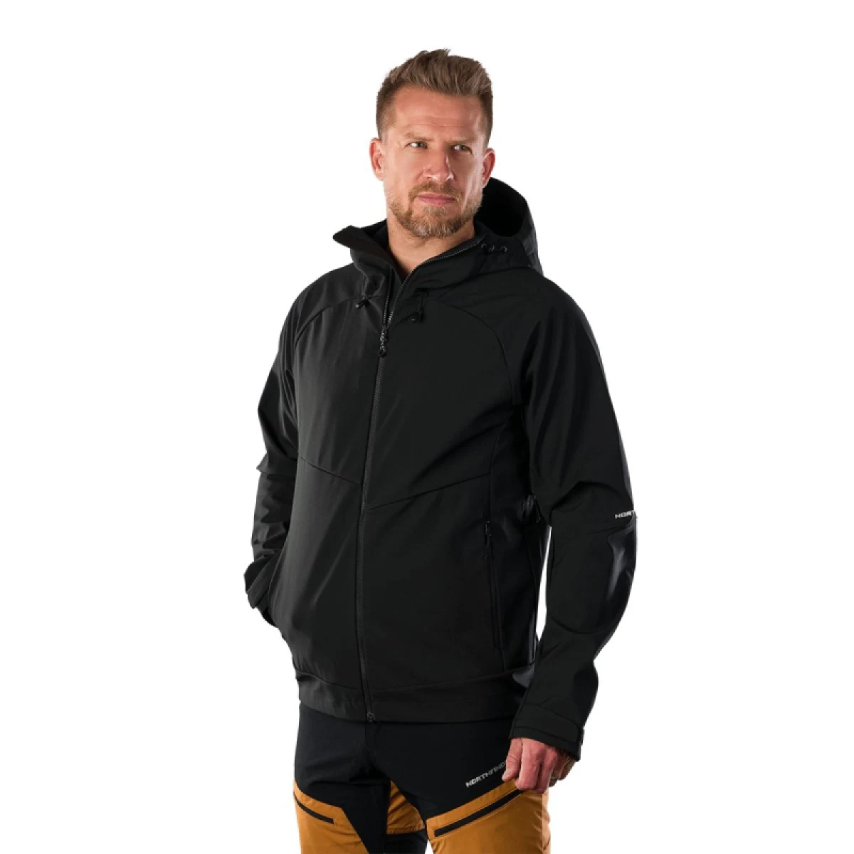Pánska turistická bunda s kapucňou NORTHFINDER CLIFTON 270blackblack · záber 2