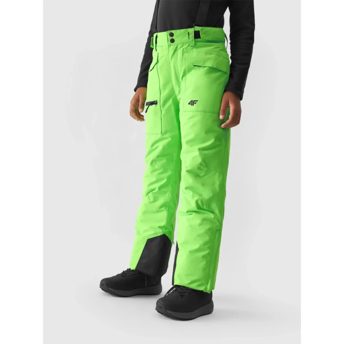 Chlapecké lyžařské kalhoty 4F JUNIOR TROUSERS FNK-JAW23TFTRM360-41N-GREEN NEON · záber 2
