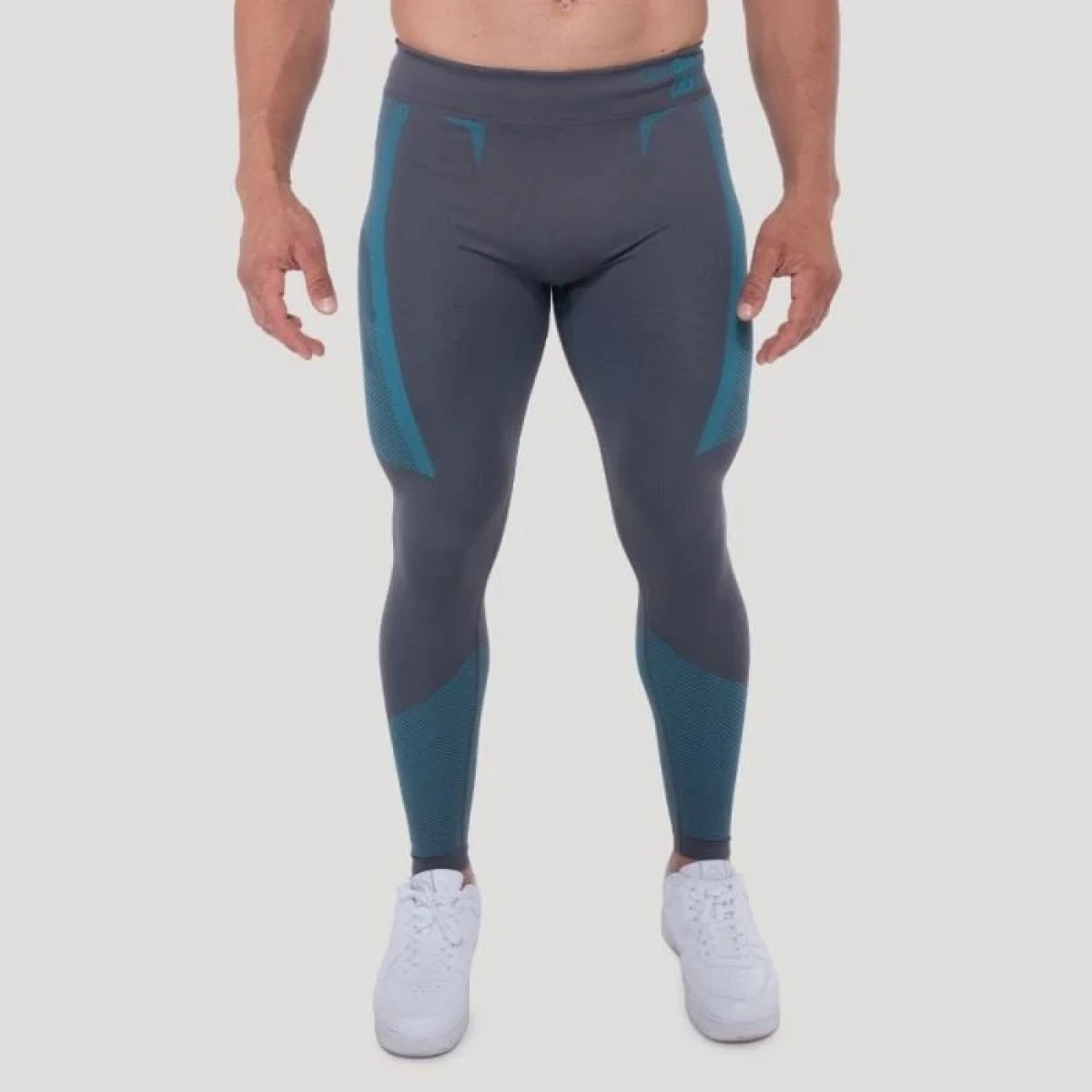 GymBeam Bezešvé legíny OG1 Grey/Blue - Velikost: S | Barva: sivá, modrá | Hmotnost: 0,205 kg | Balení: 90 · záber 8