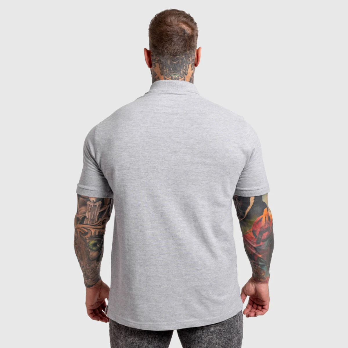 Pánske polo tričko Iron Aesthetics Pique, sivé · záber 4