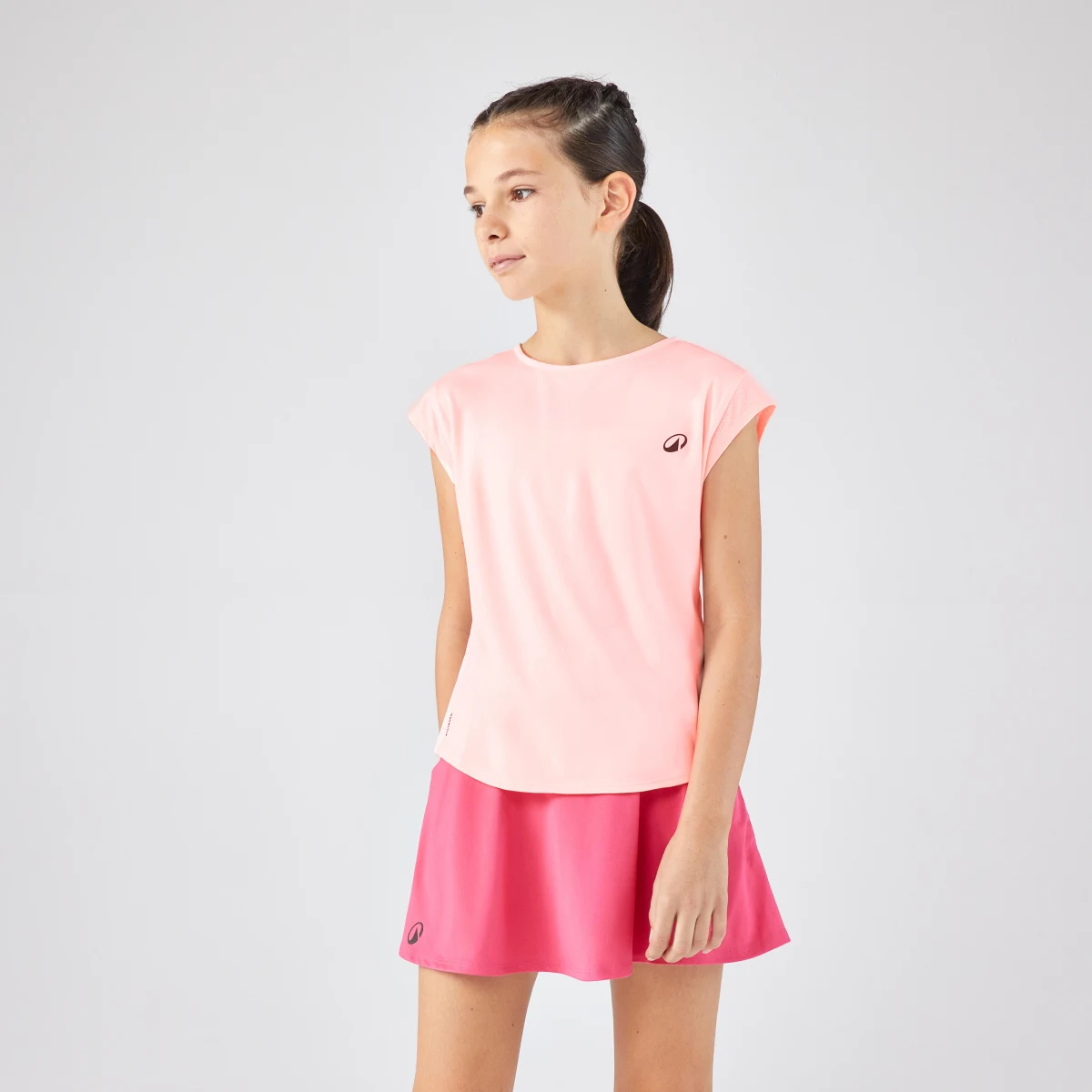 KUIKMA Dievčenské tričko Soft na tenis ružové 5-6 r (113-122 cm) · záber 1