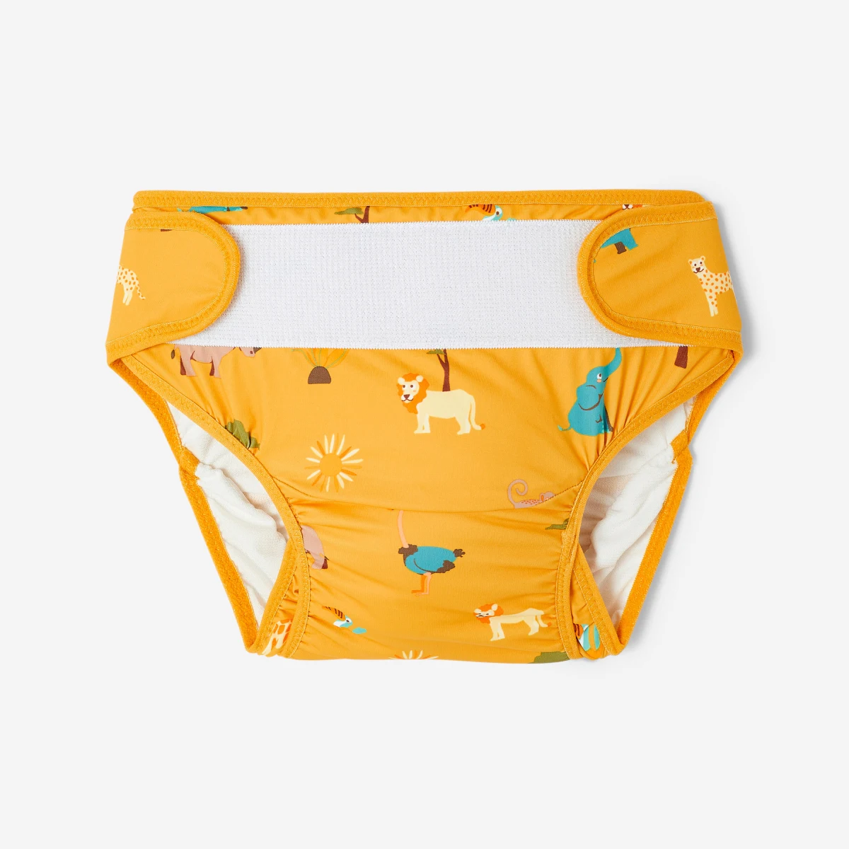 DECATHLON Plienkové plavky Wild prateľné žlté 4 · záber 1