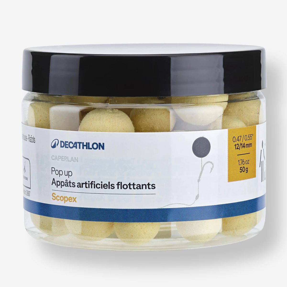 CAPERLAN Plávajúce boilies na lov kapra Pop-up 12-14 mm Scopex bez · záber 1